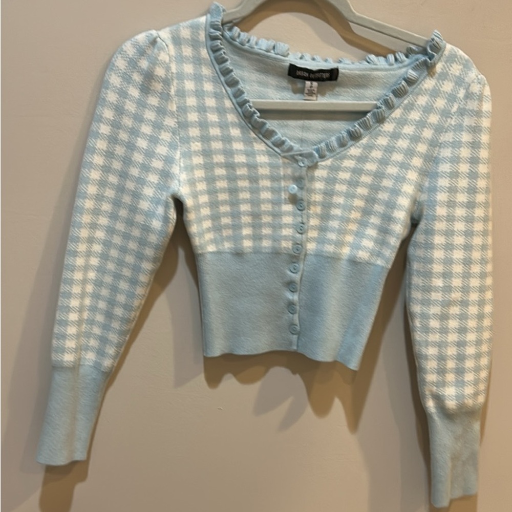 Brandy Melville Blue Gingham Women's Sweater